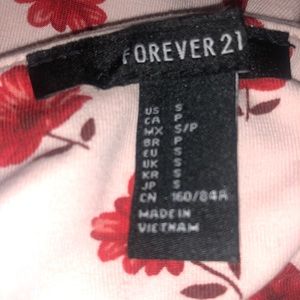 Forever 21 Dresses - π Light Pink with red floral dress Forever 21 Dresses - π Light Pink with red floral dress